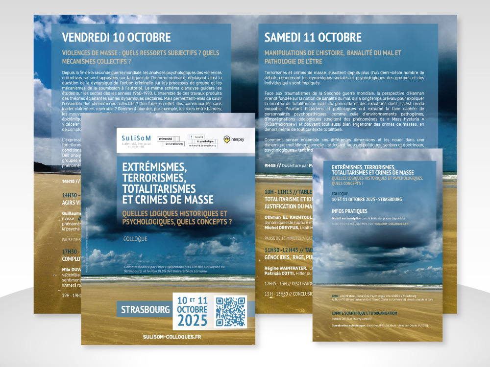 Visuel colloque octobre 2025 terrorisme université de strasbourg (unistra) - Singing Dodo, agence de communication à Amiens (Hauts-de-France), clients publics, privés, France et monde, tpe au Cac40, tous secteurs.