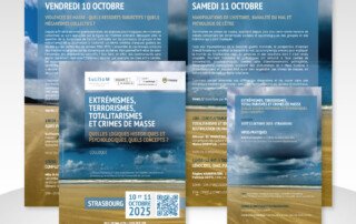 Visuel colloque octobre 2025 terrorisme université de strasbourg (unistra) - Singing Dodo, agence de communication à Amiens (Hauts-de-France), clients publics, privés, France et monde, tpe au Cac40, tous secteurs.